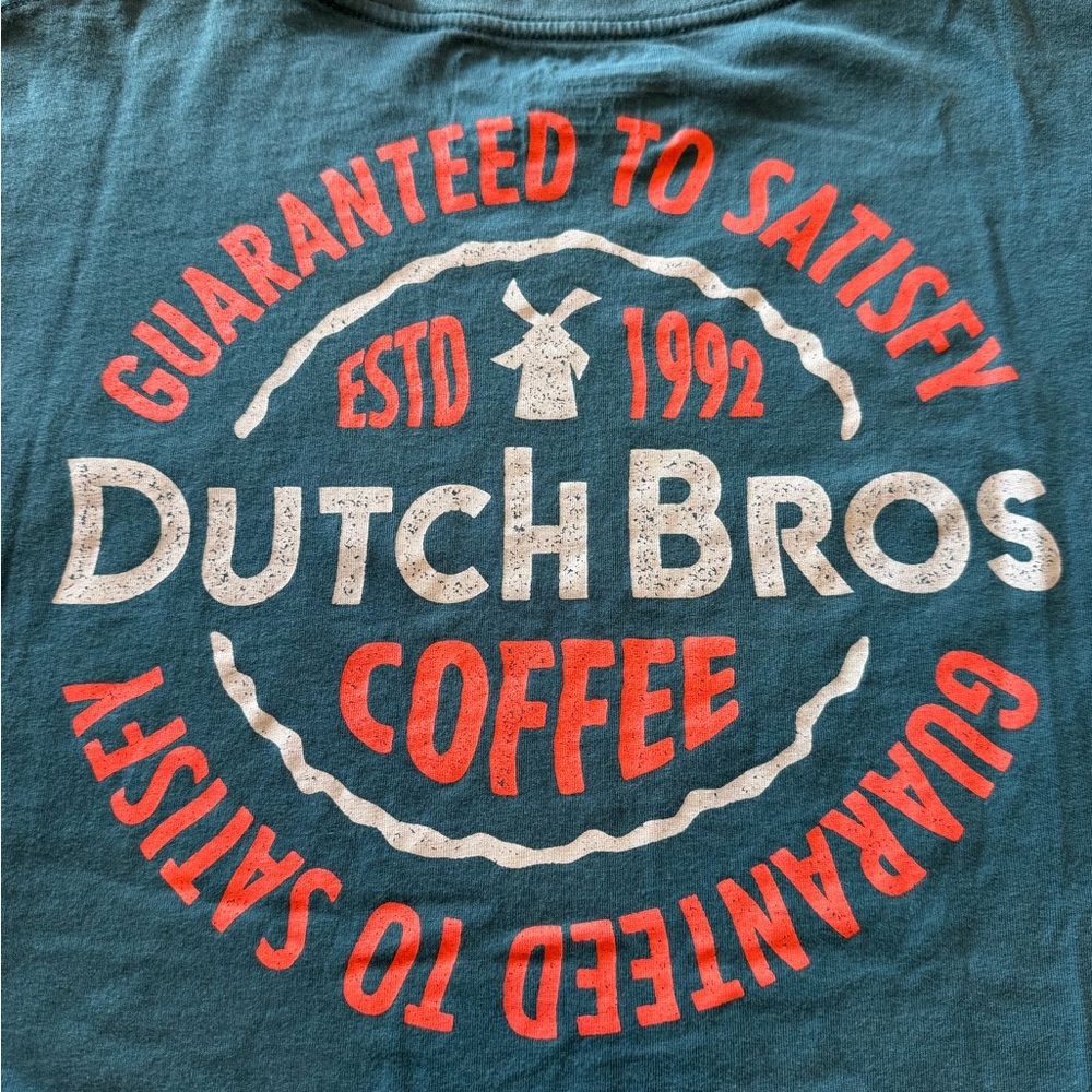 Medium Dutch Bros tshirt short sleeve aqua